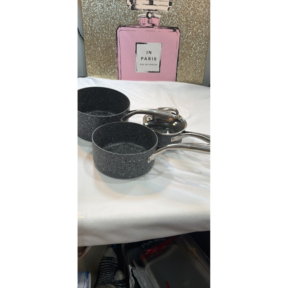 Hlafrg 6 Piece Speckle Cookware Set‎ in Black And Charcoal - Picture 2 of 11